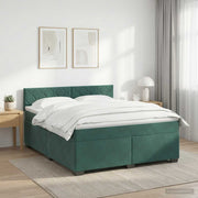 Boxspringbed met matras 160x200 cm donkergroen fluweel