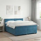 Boxspringbed donkerblauw 140x190 cm fluweel