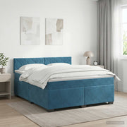 Boxspringbed met matras 140x200 cm donkerblauw fluweel