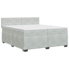 Boxspringbed lichtgrijs 200x200 cm fluweel