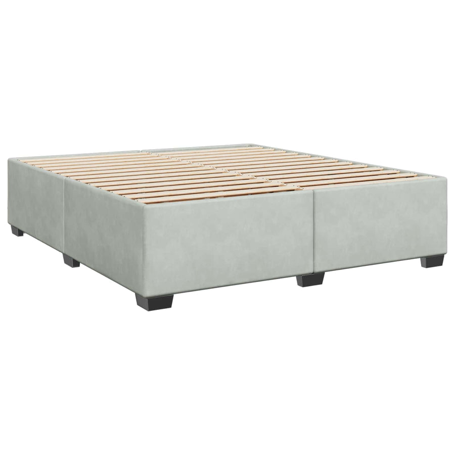 Boxspringbed met matras Lichtgrijs 200 x 200 cm Fluweel