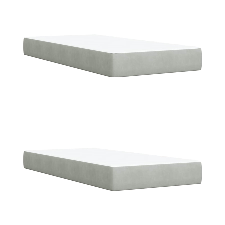Boxspringbed met matras Lichtgrijs 200 x 200 cm Fluweel