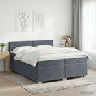 Boxspringbed 200x200 cm donkergrijs fluweel