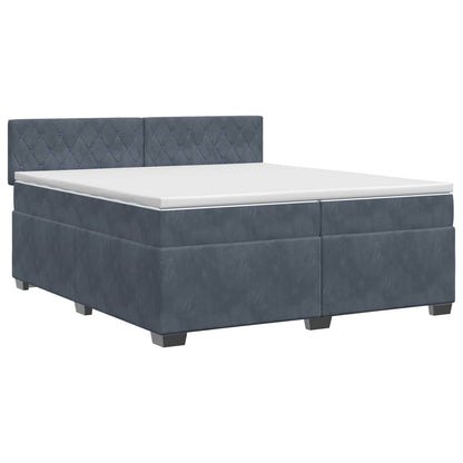 Boxspringbed met matras Donkergrijs 200 x 200 cm Fluweel