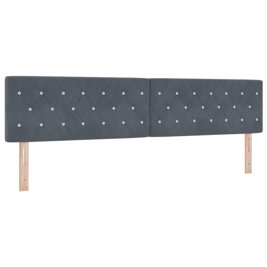 Boxspringbed met matras Donkergrijs 200 x 200 cm Fluweel