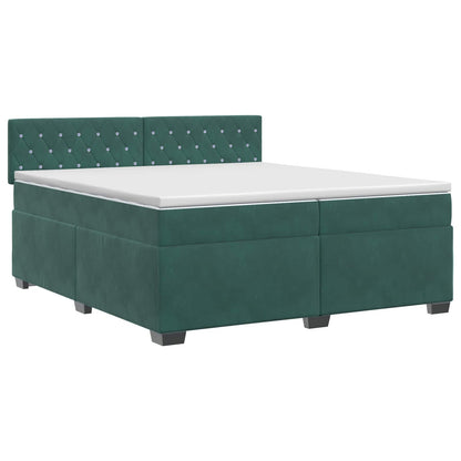 Boxspringbed met matras Donkergroen 200 x 200 cm Fluweel