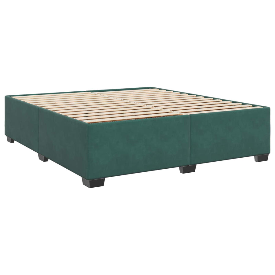 Boxspringbed met matras Donkergroen 200 x 200 cm Fluweel