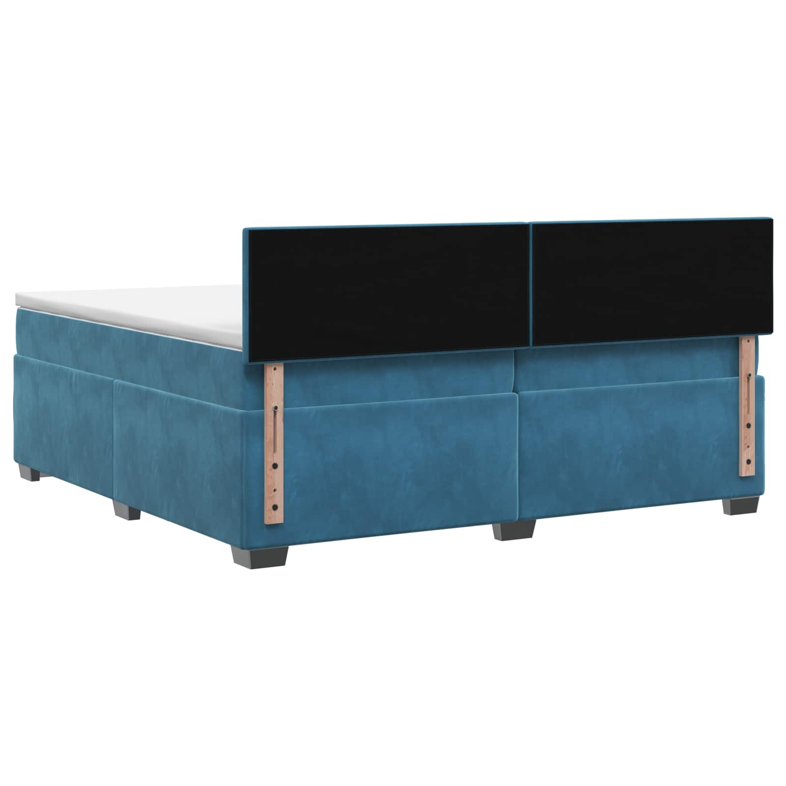Boxspringbed met matras Donkerblauw 200 x 200 cm Fluweel