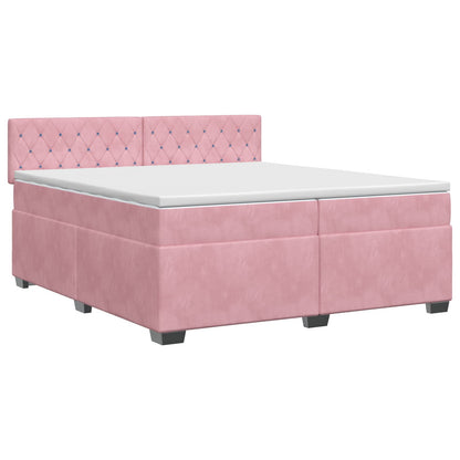 Boxspringbed met matras Roze 200 x 200 cm Fluweel