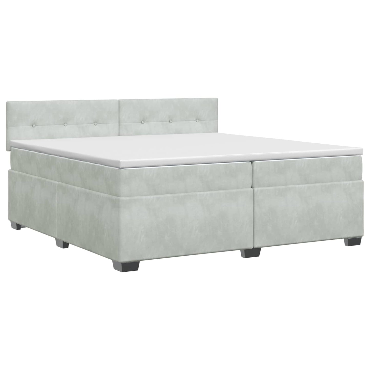 Boxspringbed met matras Lichtgrijs 200 x 200 cm Fluweel