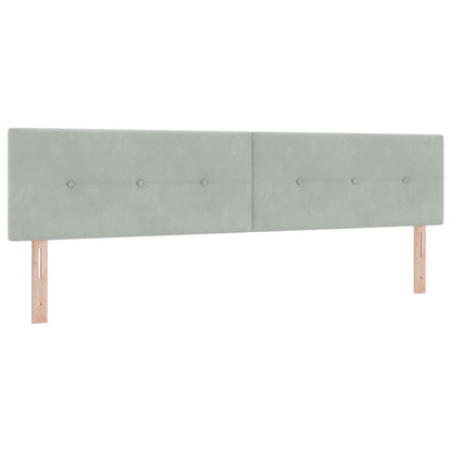 Boxspringbed met matras Lichtgrijs 200 x 200 cm Fluweel