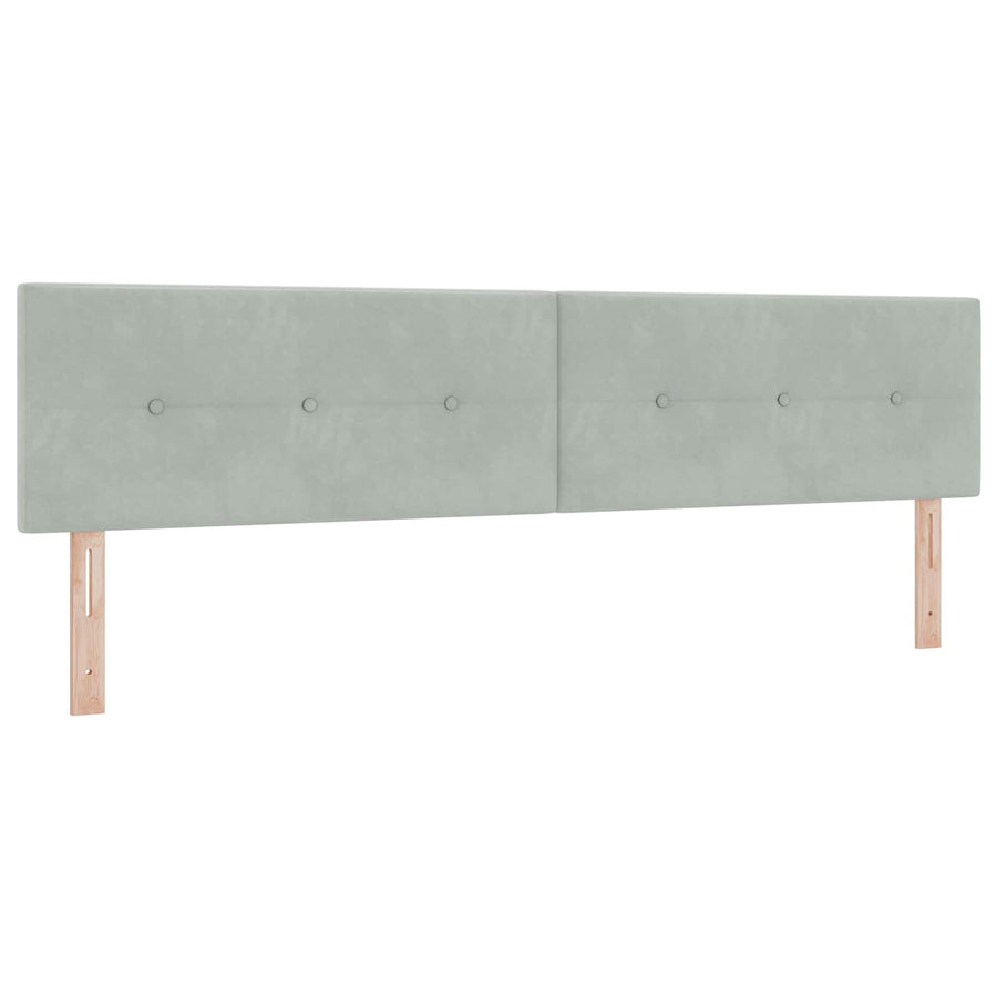 Boxspringbed met matras Lichtgrijs 200 x 200 cm Fluweel