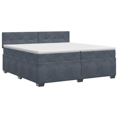 Boxspringbed met matras Donkergrijs 200 x 200 cm Fluweel
