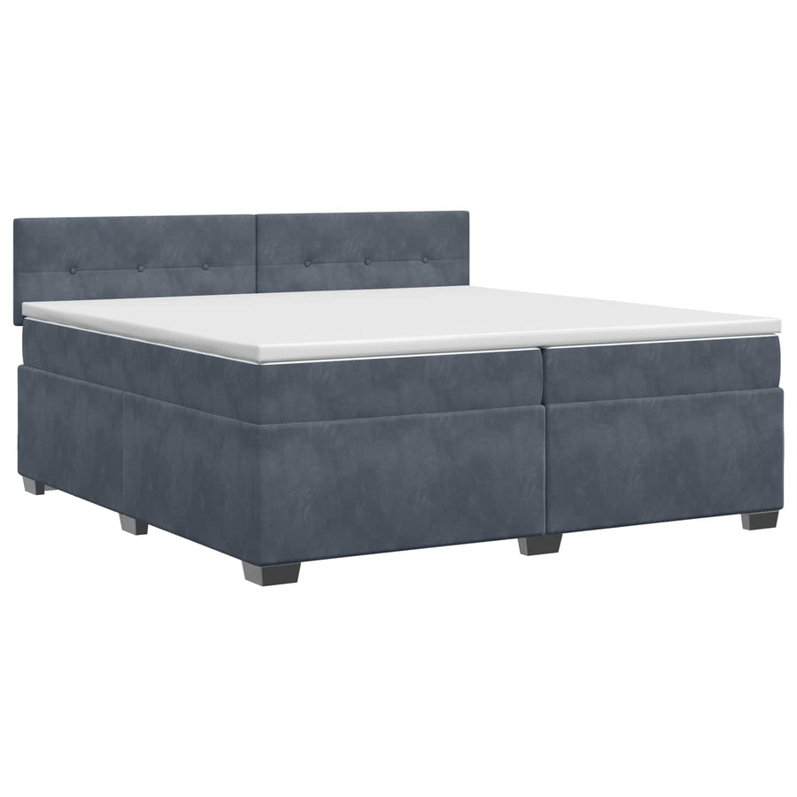 Boxspringbed met matras Donkergrijs 200 x 200 cm Fluweel