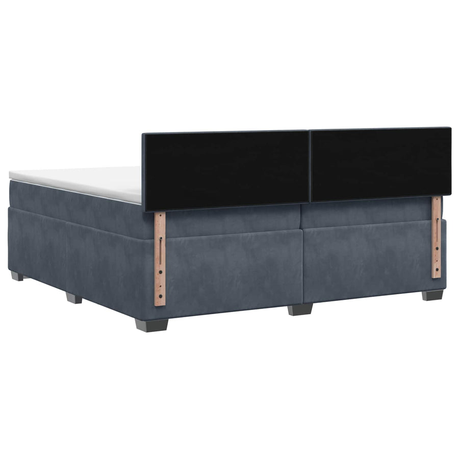 Boxspringbed met matras Donkergrijs 200 x 200 cm Fluweel
