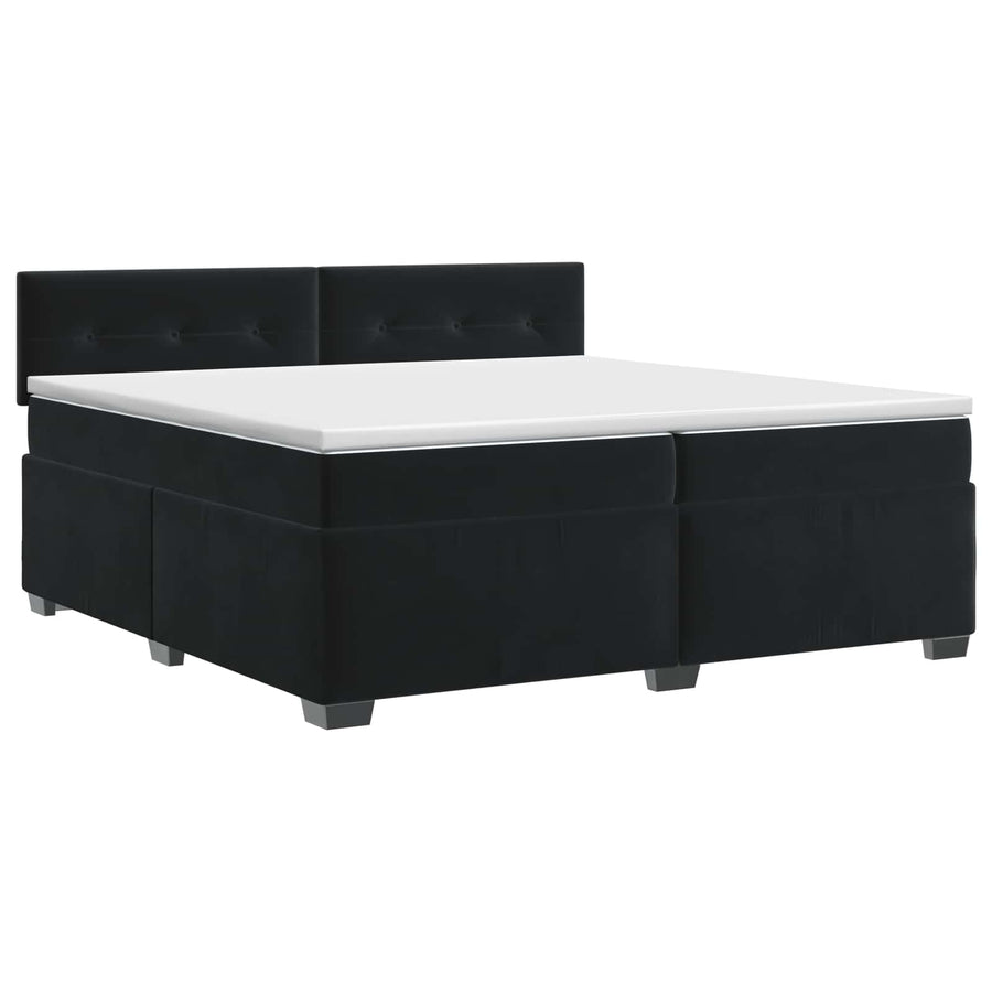 Boxspringbed met matras Zwart 200 x 200 cm Fluweel