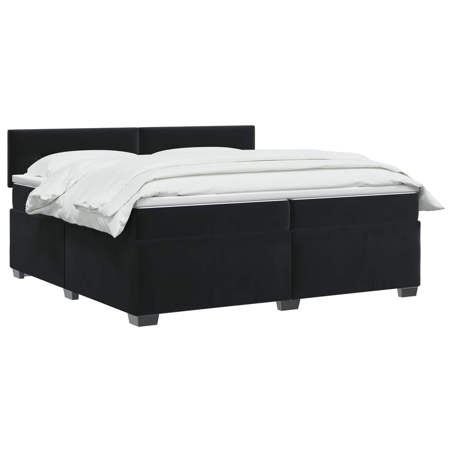 Boxspringbed met matras Zwart 200 x 200 cm Fluweel