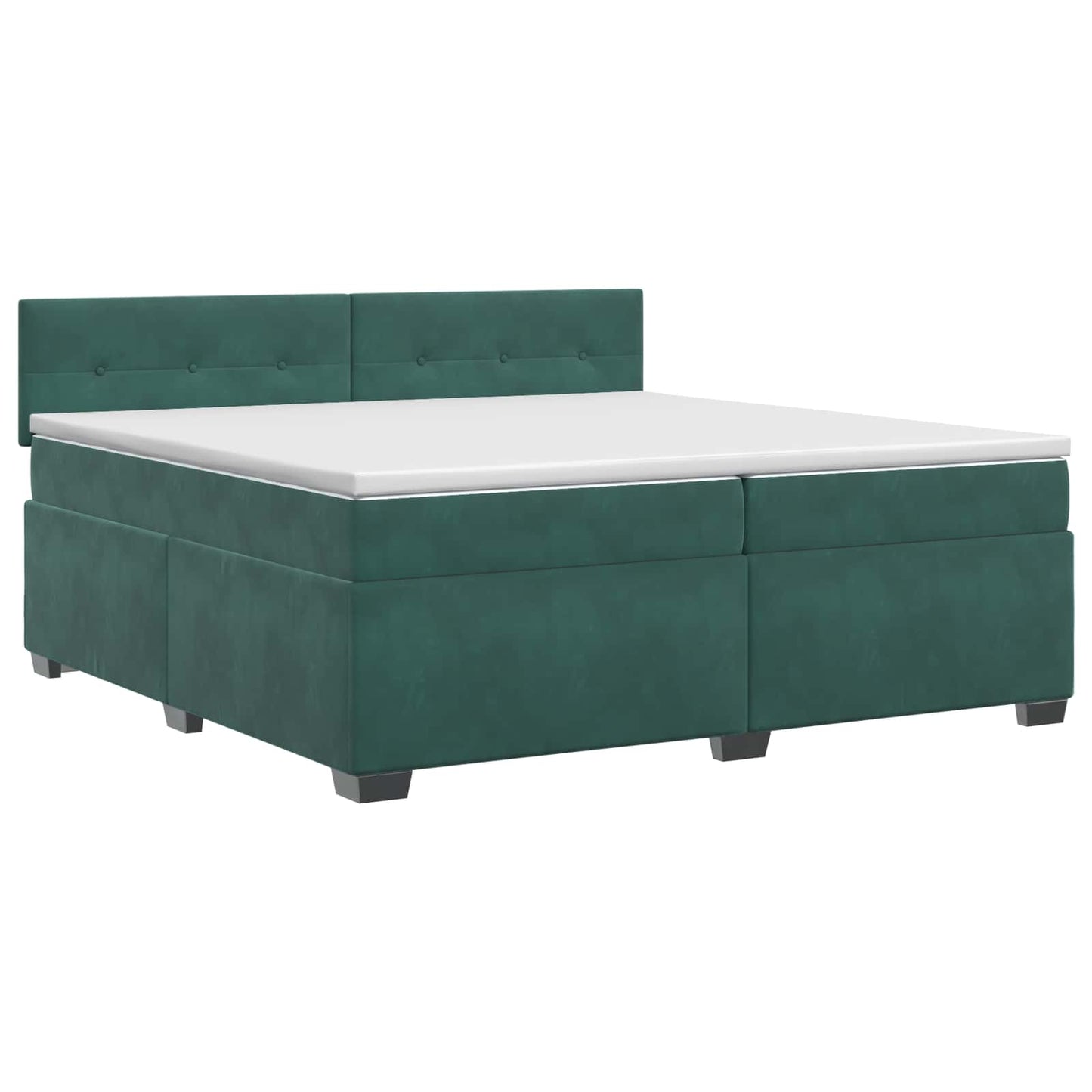 Boxspringbed met matras Donkergroen 200 x 200 cm Fluweel
