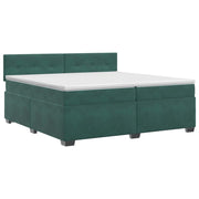 Boxspringbed met matras 200x200 cm donkergroen fluweel