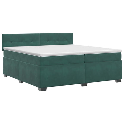Boxspringbed met matras Donkergroen 200 x 200 cm Fluweel