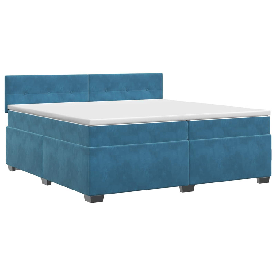 Boxspringbed met matras Donkerblauw 200 x 200 cm Fluweel