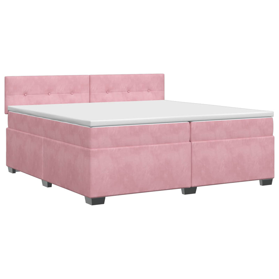 Boxspringbed met matras Roze 200 x 200 cm Fluweel