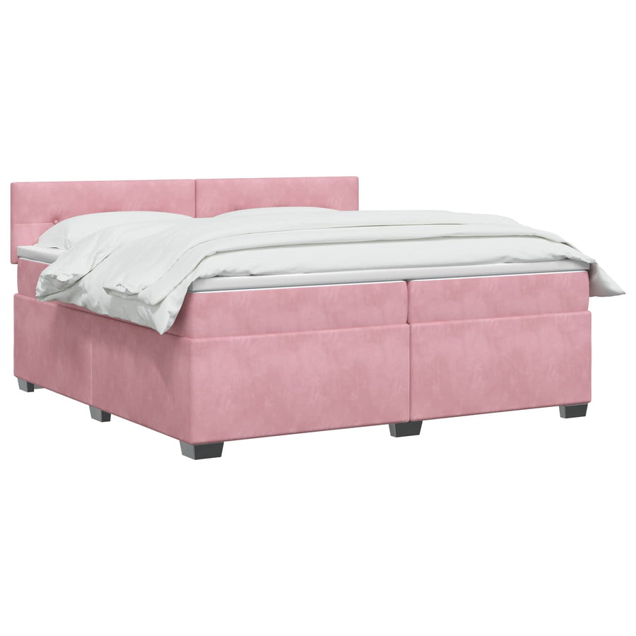 Boxspringbed met matras Roze 200 x 200 cm Fluweel