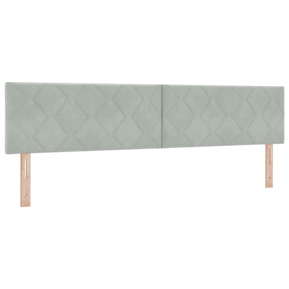 Boxspringbed met matras Lichtgrijs 200 x 200 cm Fluweel