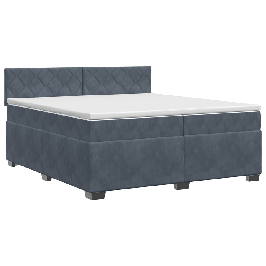Boxspringbed met matras Donkergrijs 200 x 200 cm Fluweel