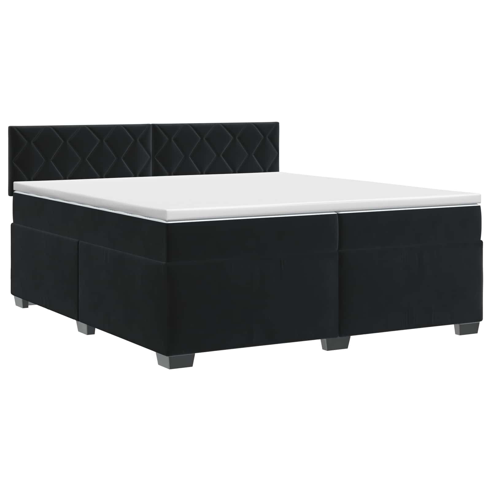Boxspringbed met matras Zwart 200 x 200 cm Fluweel