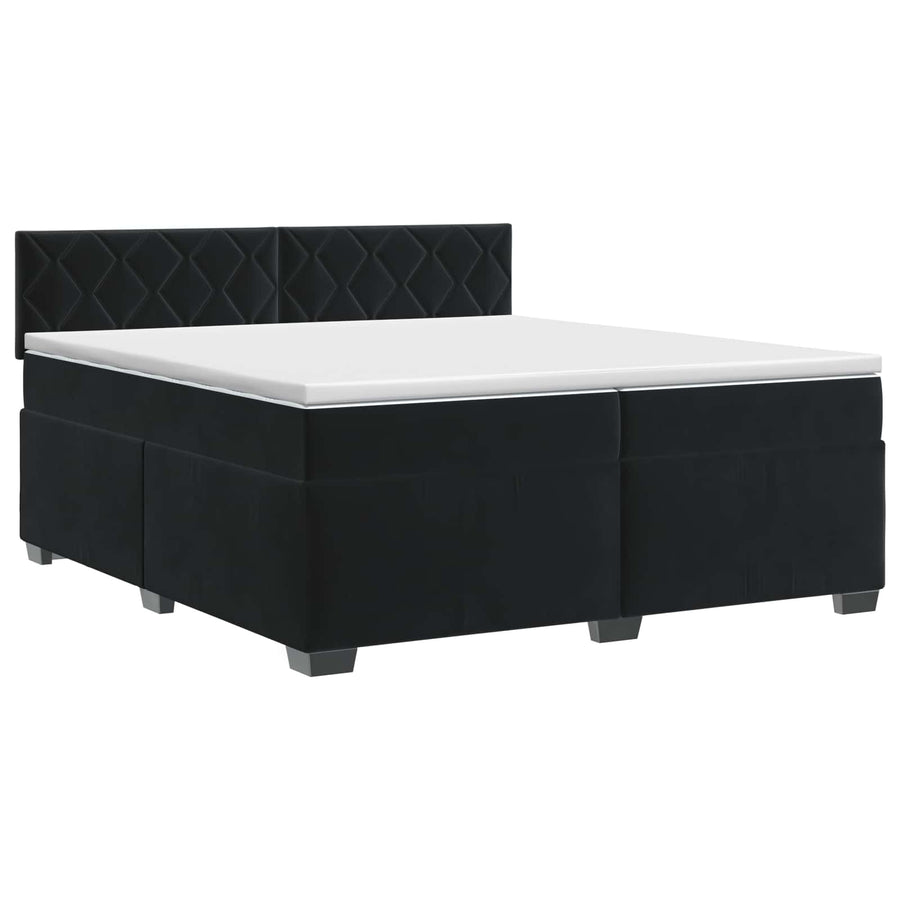 Boxspringbed met matras Zwart 200 x 200 cm Fluweel