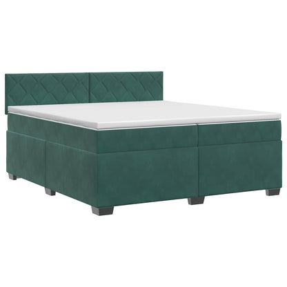 Boxspringbed met matras Donkergroen 200 x 200 cm Fluweel