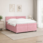 Boxspringbed met matras roze 200x200 cm fluweel