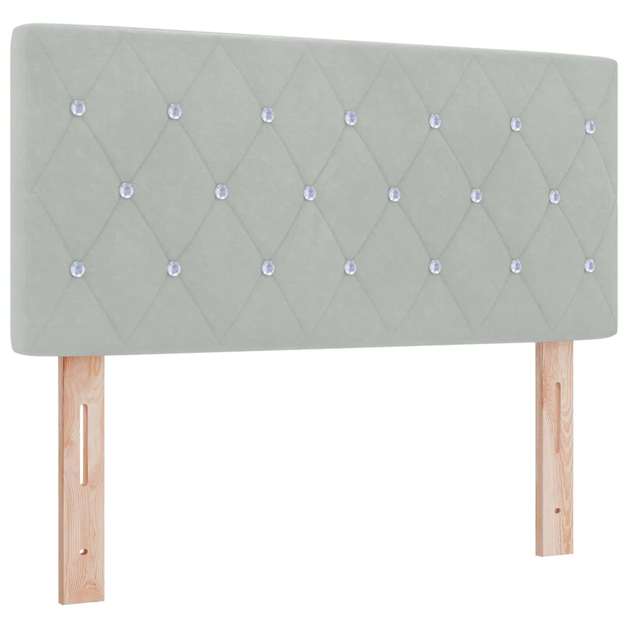 Boxspringbed met matras Lichtgrijs 90 x 190 cm Fluweel