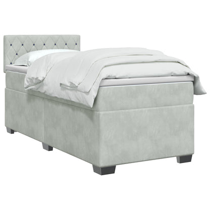 Boxspringbed met matras Lichtgrijs 90 x 190 cm Fluweel