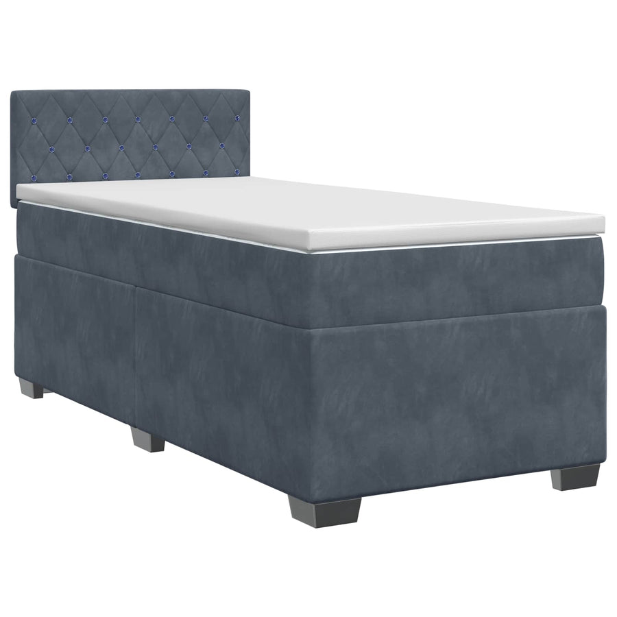 Boxspringbed met matras Donkergrijs 90 x 190 cm Fluweel