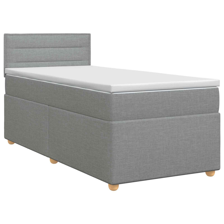 Boxspringbed met matras Lichtgrijs 80 x 200 cm Stof