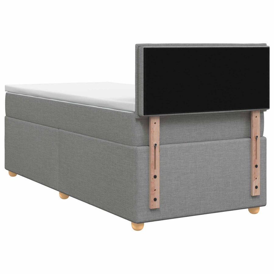 Boxspringbed met matras Lichtgrijs 80 x 200 cm Stof