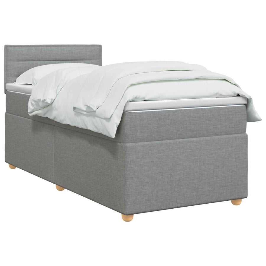 Boxspringbed met matras Lichtgrijs 80 x 200 cm Stof