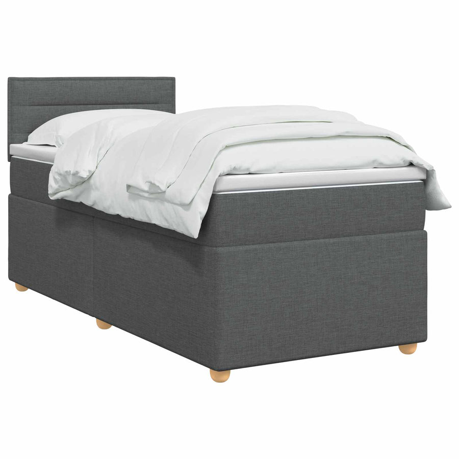 Boxspringbed met matras Donkergrijs 80 x 200 cm Stof