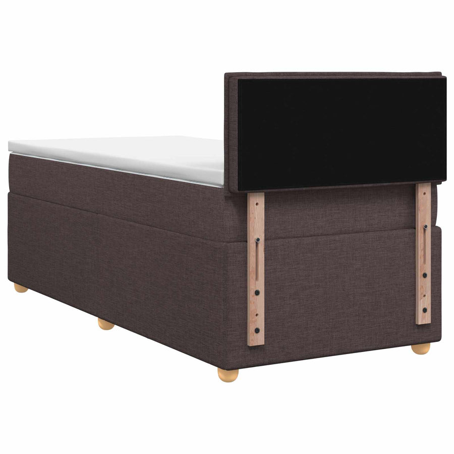 Boxspringbed met matras Donkerbruin 80 x 200 cm Stof