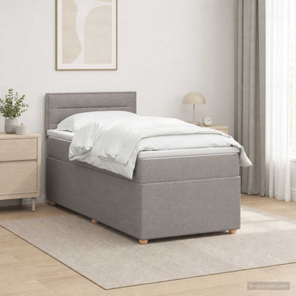 Boxspringbed met matras met hoofdeinde Taupe 90 x 190 cm Stof