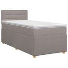 Boxspringbed 80x200 cm taupe met matras hoofdeinde