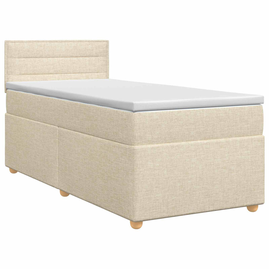 Boxspringbed met matras Crèmekleurig 80 x 200 cm Stof