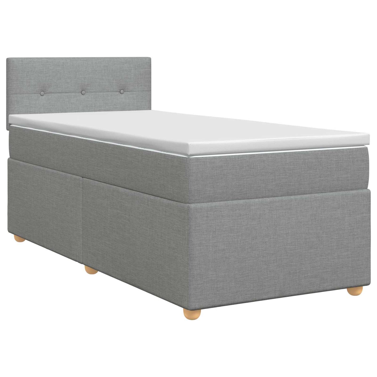 Boxspringbed met matras Lichtgrijs 80 x 200 cm Stof