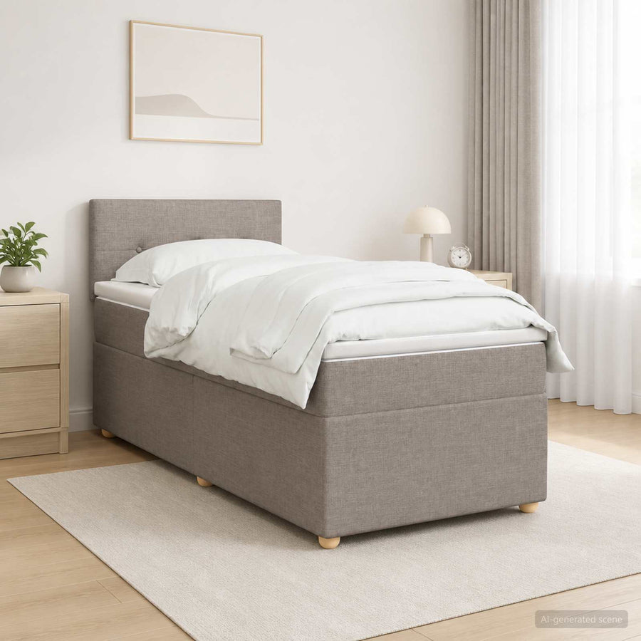 Boxspringbed met matras met hoofdeinde Taupe 80 x 200 cm Stof