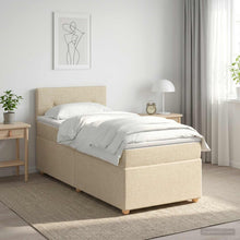 Boxspringbed met matras Crèmekleurig 90 x 200 cm Stof