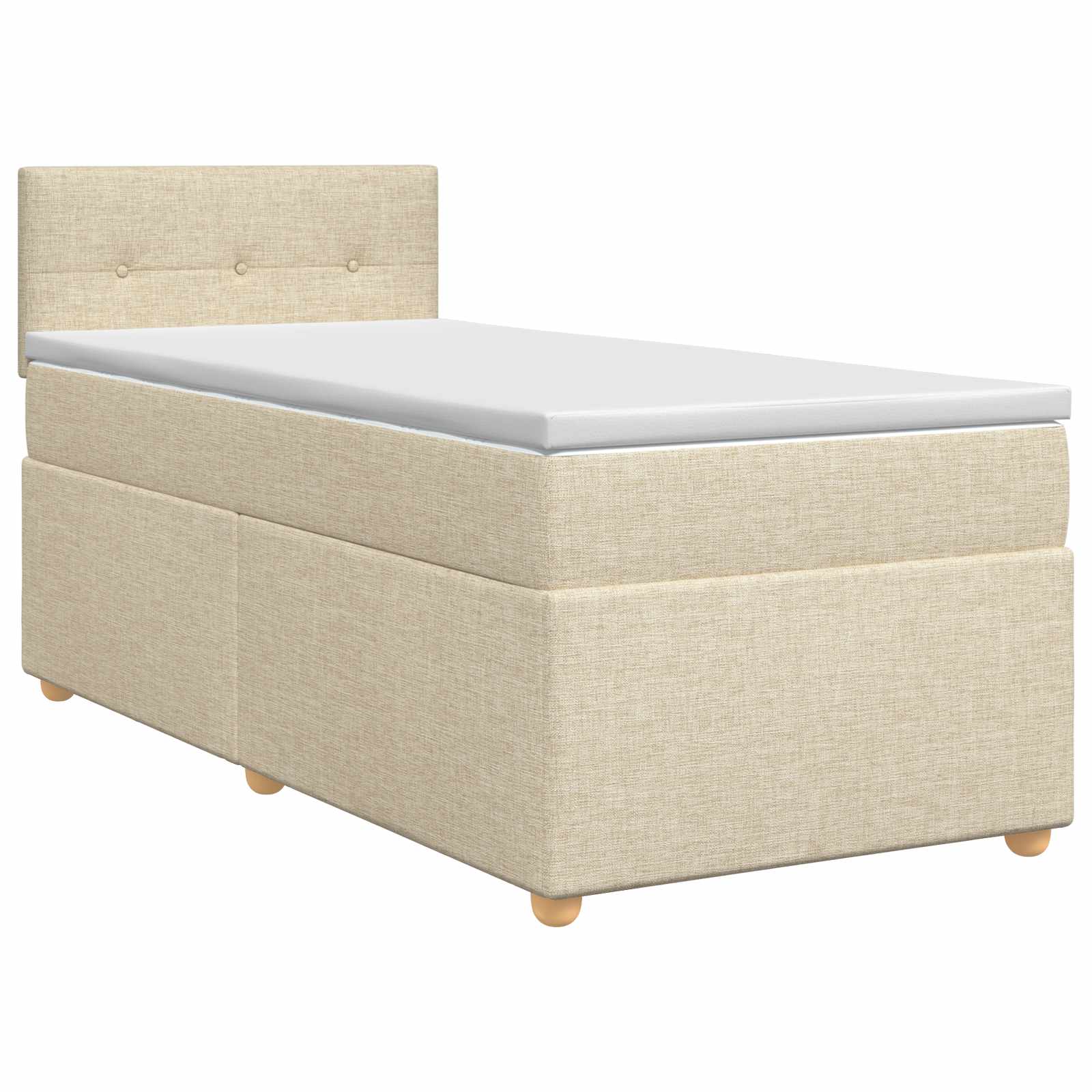 Boxspringbed met matras Crèmekleurig 80 x 200 cm Stof