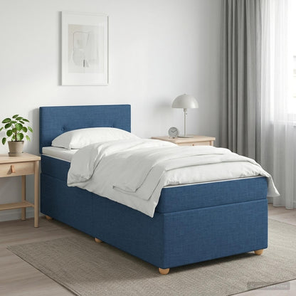 Boxspringbed met matras met hoofdeinde Blauw 80 x 200 cm Stof