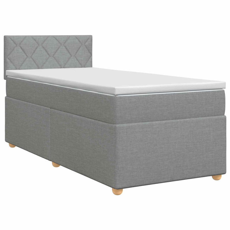 Boxspringbed met matras Lichtgrijs 80 x 200 cm Stof